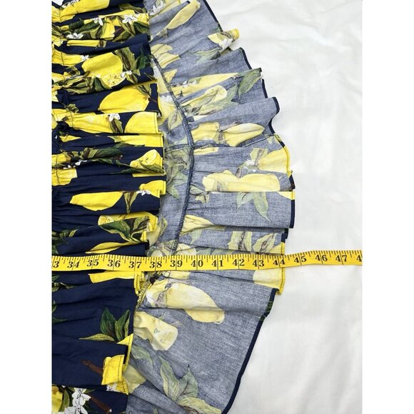 INA Lemon Dress Navy Tiered Ruffles High-Low Tie Waist Short Sleeve Sz Sm Whimsy - Picture 7 of 8